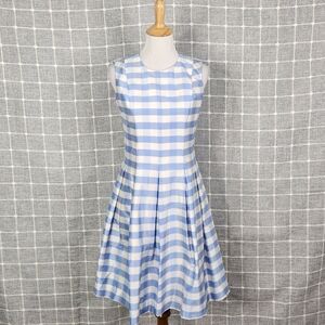 Sara Campbell Blue Silk Gingham Dress